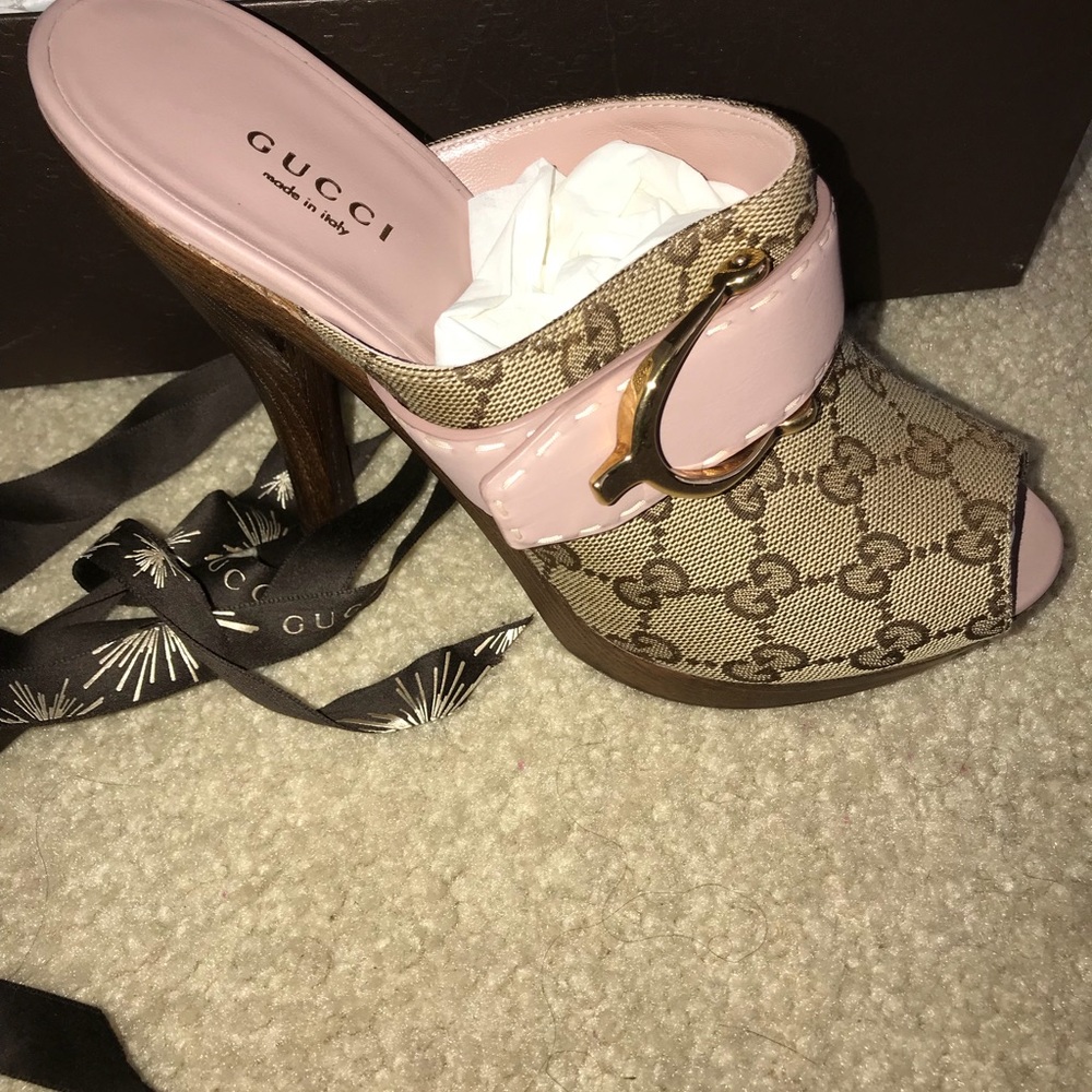 NWT! Authentic Gucci Platform High Heel Clogs